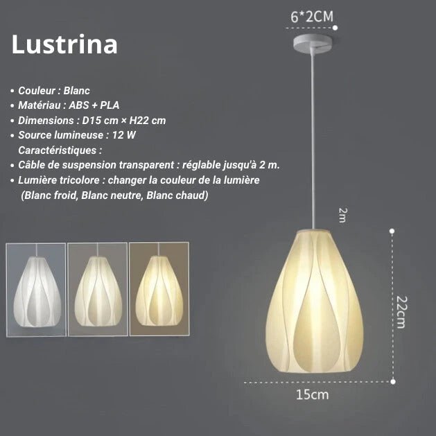 3Dlux Nordique | Suspension blanc nordique - LUSTRINA