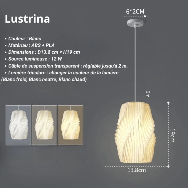 3Dlux Nordique | Suspension blanc nordique - LUSTRINA