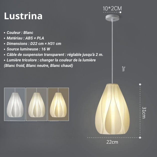 3Dlux Nordique | Suspension blanc nordique - LUSTRINA