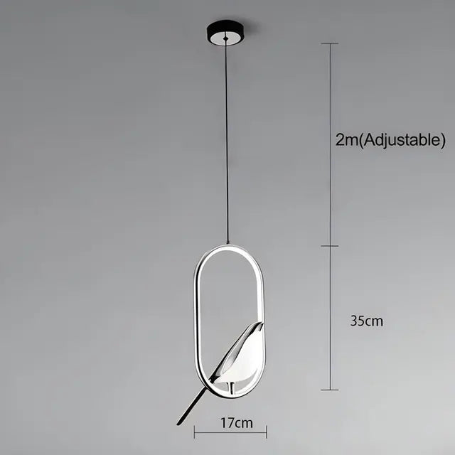 Oiseau d'Ébène | Suspension LED en Aluminium prestige pour Décoration Élégante - LUSTRINA