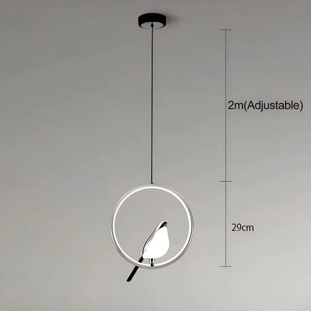 Oiseau d'Ébène | Suspension LED en Aluminium prestige pour Décoration Élégante - LUSTRINA