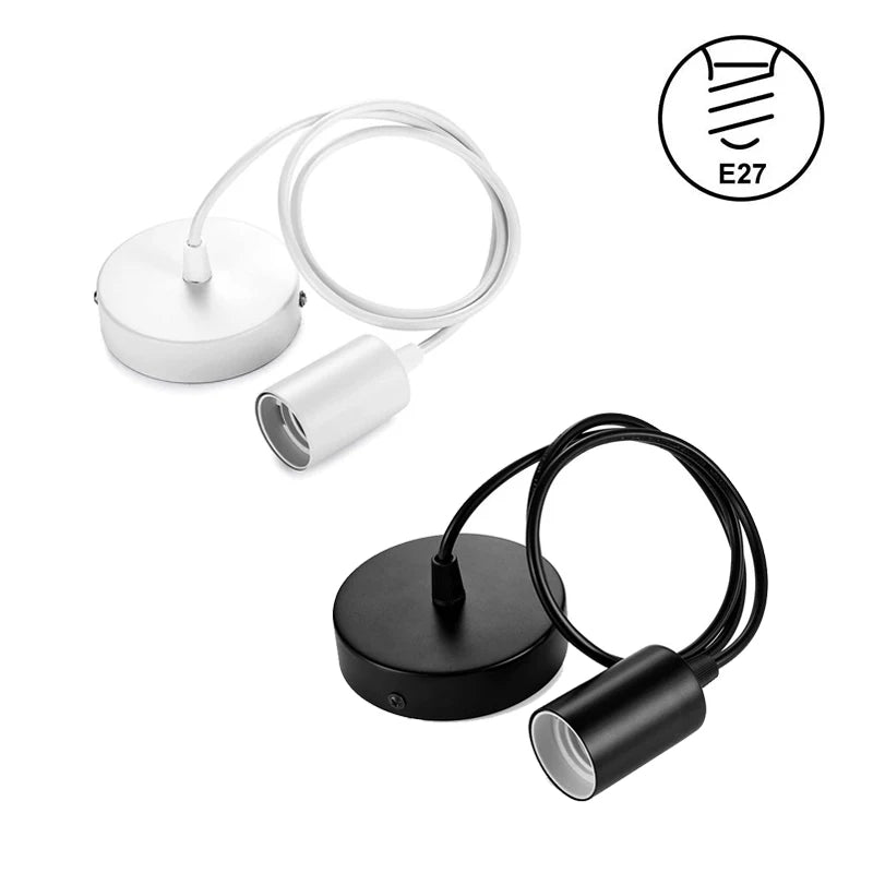 Kit de Suspension Luminaire E27 - Câble 1m/1,5m - Noir/Blanc - LUSTRINA