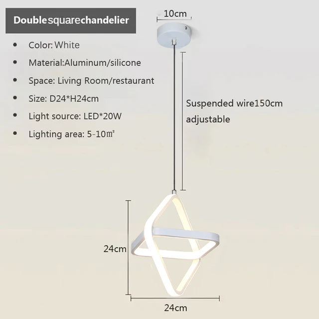 Orbitale LED | Suspension chic Noir ou Blanc - LUSTRINA