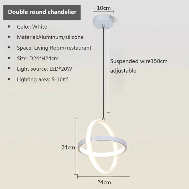 Orbitale LED | Suspension chic Noir ou Blanc - LUSTRINA