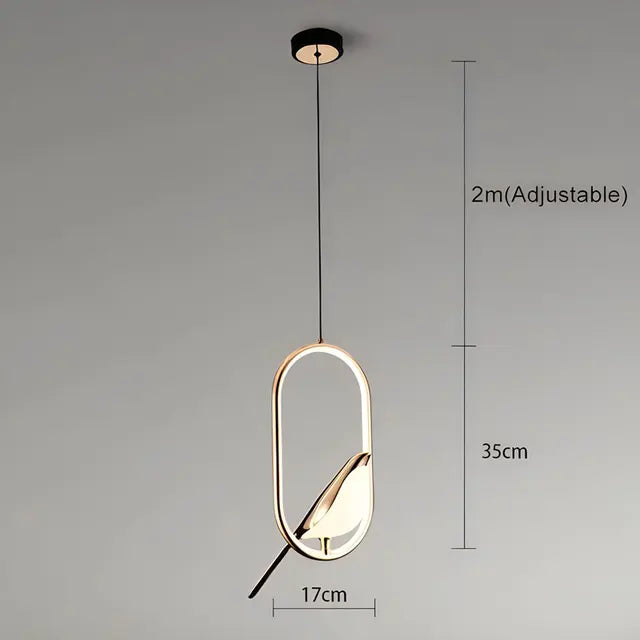 Oiseau d'Ébène | Suspension LED en Aluminium prestige pour Décoration Élégante - LUSTRINA