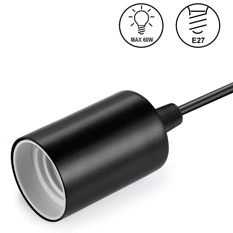 Kit de Suspension Luminaire E27 - Câble 1m/1,5m - Noir/Blanc - LUSTRINA