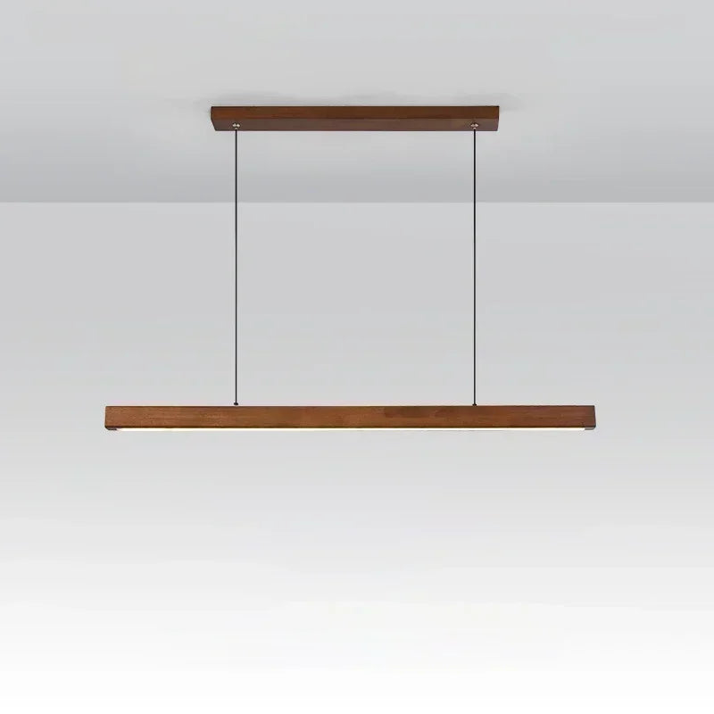 Lustre Horizon Épuré en Bois | Luminaire contemporain en Bois, Éclairage LED Ajustable pour Salon et Cuisine - LUSTRINA