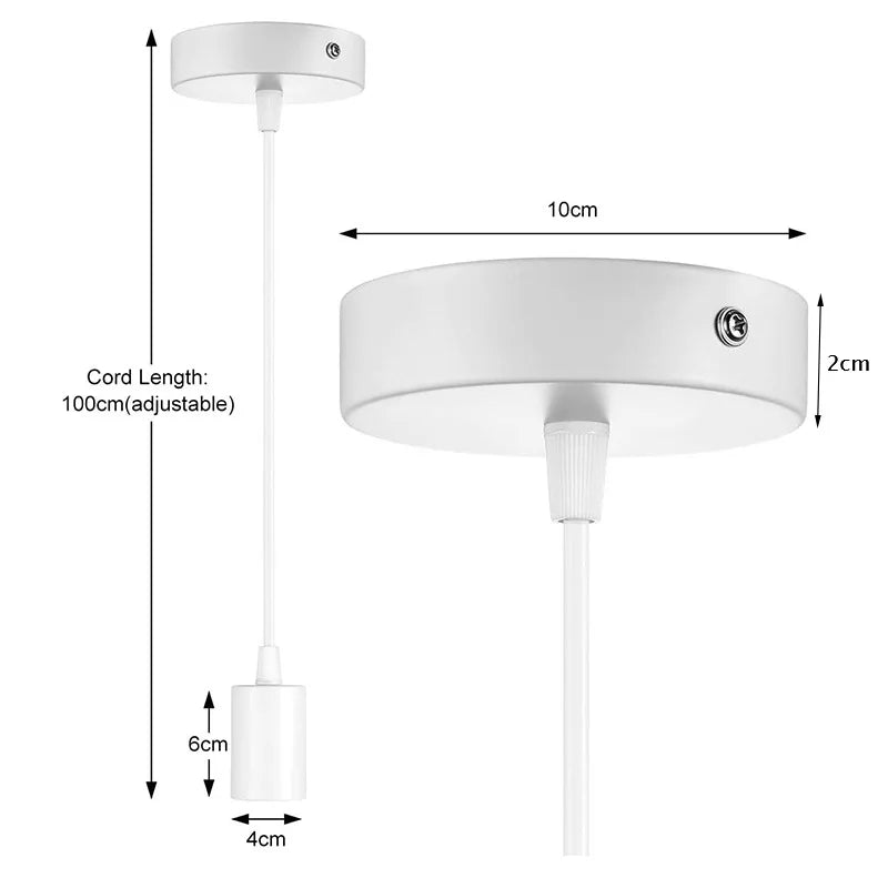 Kit de Suspension Luminaire E27 - Câble 1m/1,5m - Noir/Blanc - LUSTRINA