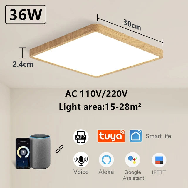 WoodSense | Plafonnier LED intelligent - LUSTRINA