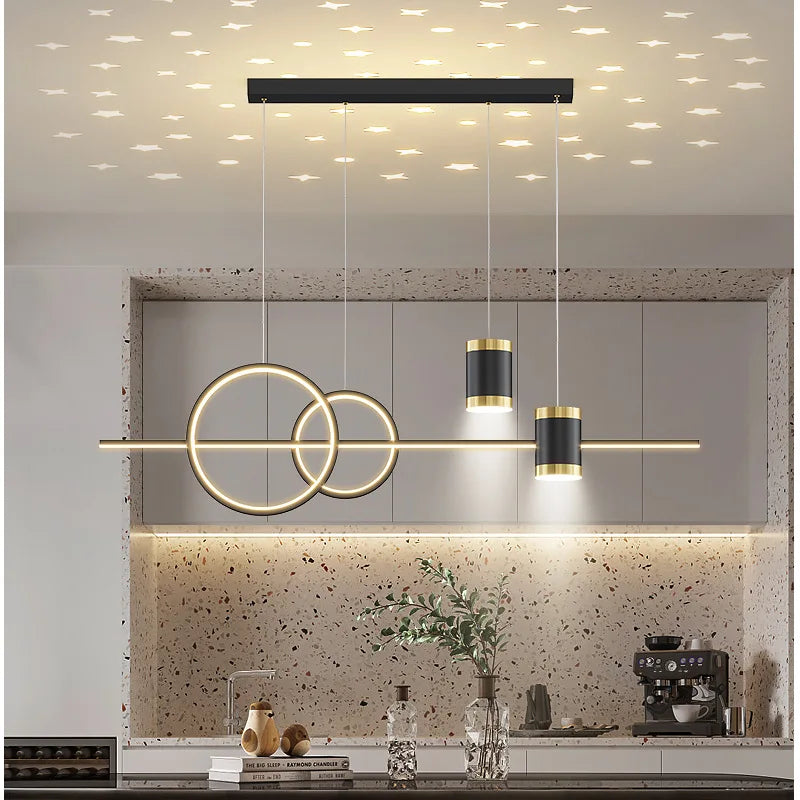 Illumination Svelte | Lustre Or ou Noir Led élégant - LUSTRINA