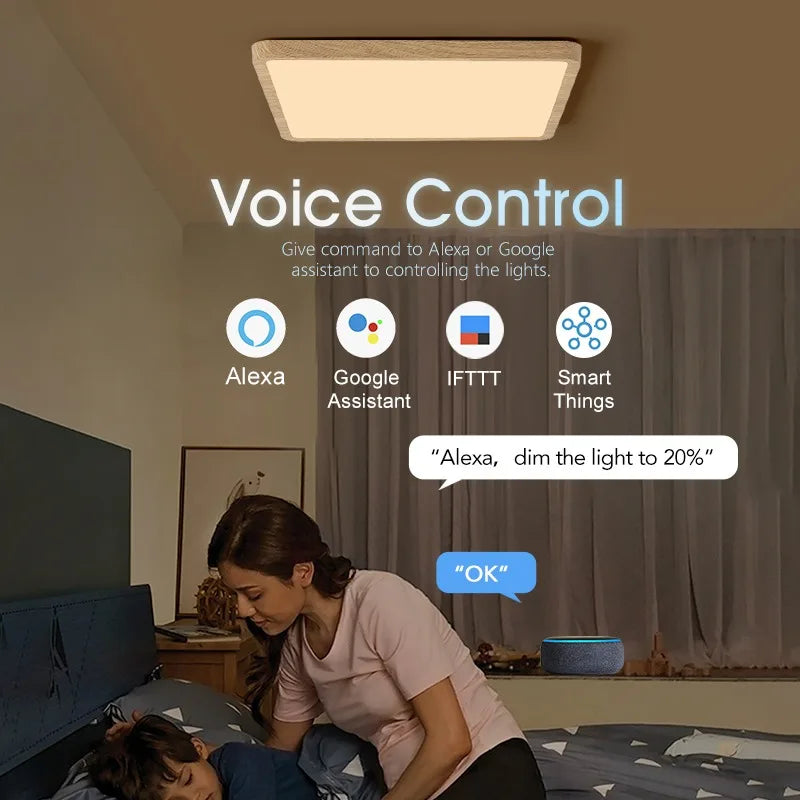 WoodSense | Plafonnier LED intelligent - LUSTRINA