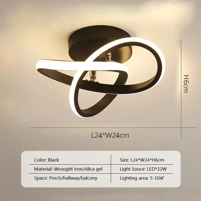 Anneaux Moderne LED | Luminaire noir ou blanc Led - LUSTRINA