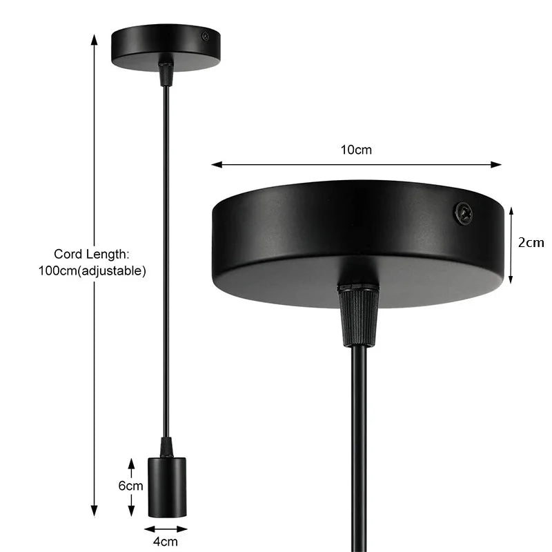 Kit de Suspension Luminaire E27 - Câble 1m/1,5m - Noir/Blanc - LUSTRINA