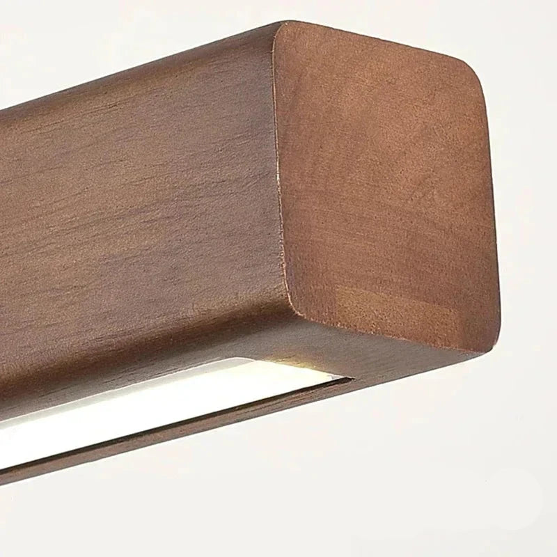 Lustre Horizon Épuré en Bois | Luminaire contemporain en Bois, Éclairage LED Ajustable pour Salon et Cuisine - LUSTRINA