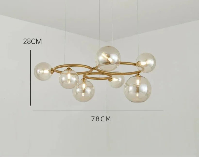 Lustre Magic Beans | Lustre Tendance en Verre Fumé pour Salon, Salle à Manger et Chambre - LUSTRINA