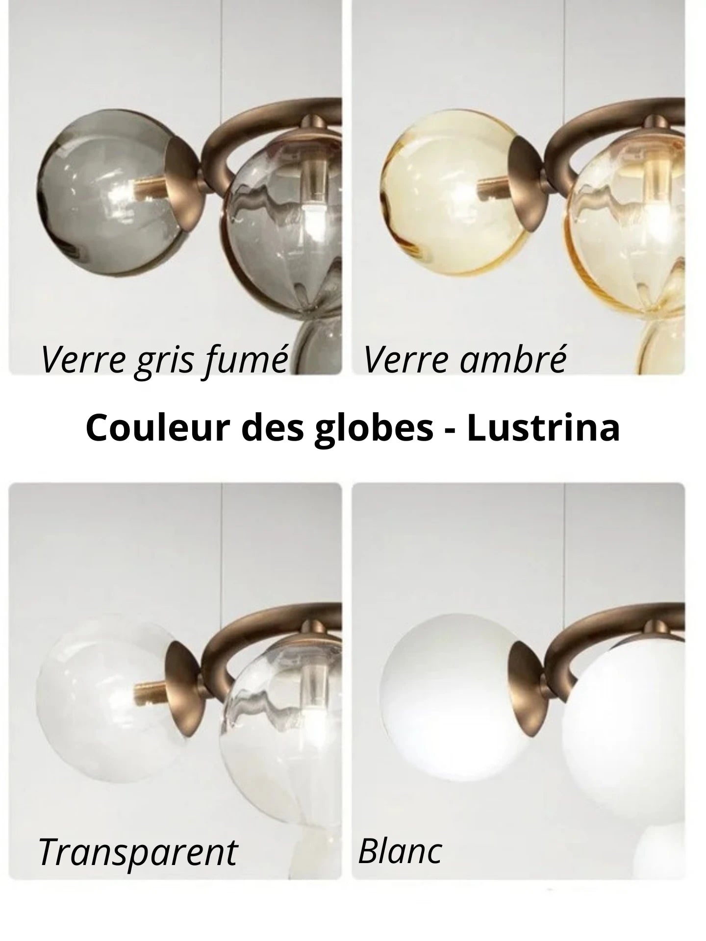 Lustre Magic Beans | Lustre Tendance en Verre Fumé pour Salon, Salle à Manger et Chambre - LUSTRINA
