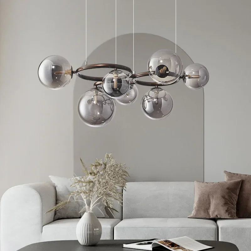 Lustre Magic Beans | Lustre Tendance en Verre Fumé pour Salon, Salle à Manger et Chambre - LUSTRINA