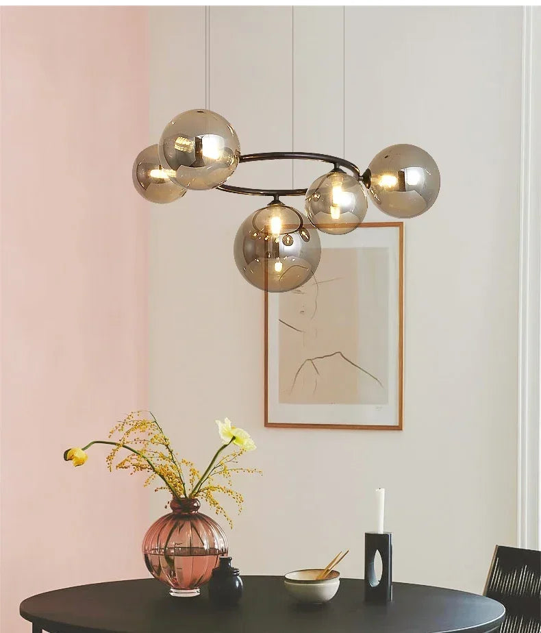 Lustre Magic Beans | Lustre Tendance en Verre Fumé pour Salon, Salle à Manger et Chambre - LUSTRINA