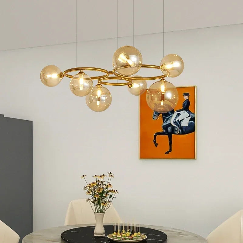 Lustre Magic Beans | Lustre Tendance en Verre Fumé pour Salon, Salle à Manger et Chambre - LUSTRINA