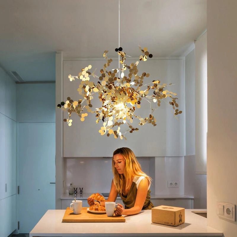 Lustre Arbre Dandelion | Lustre doré ou argenté pour une touche de luxe et de modernité - LUSTRINA