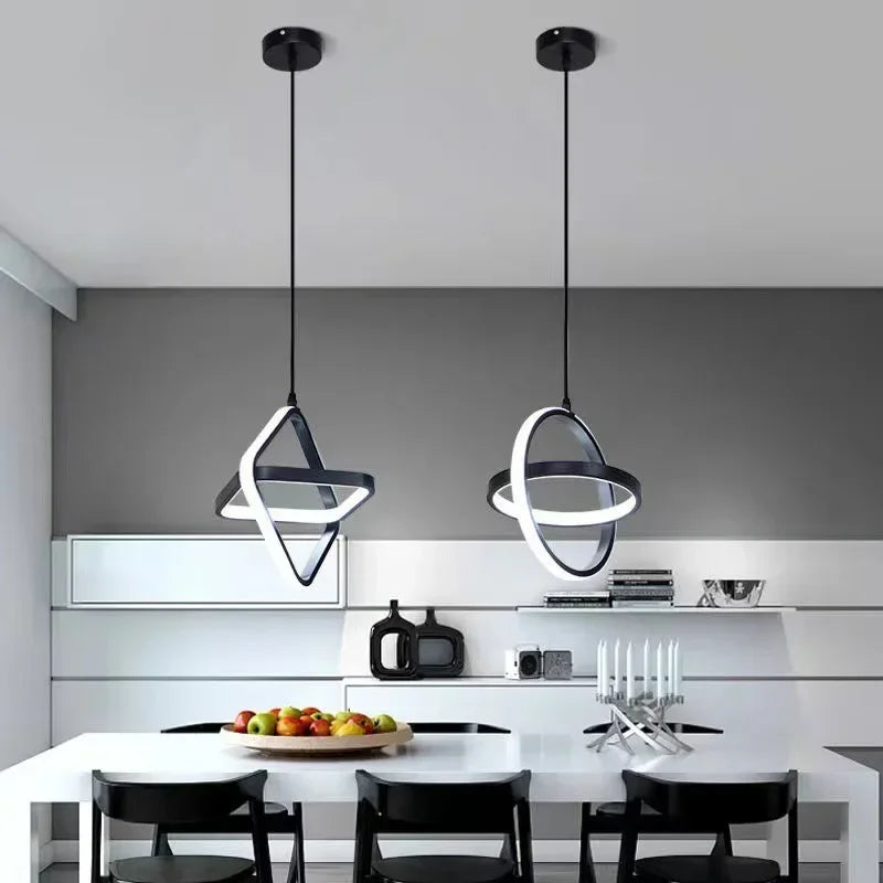 Orbitale LED | Suspension chic Noir ou Blanc - LUSTRINA