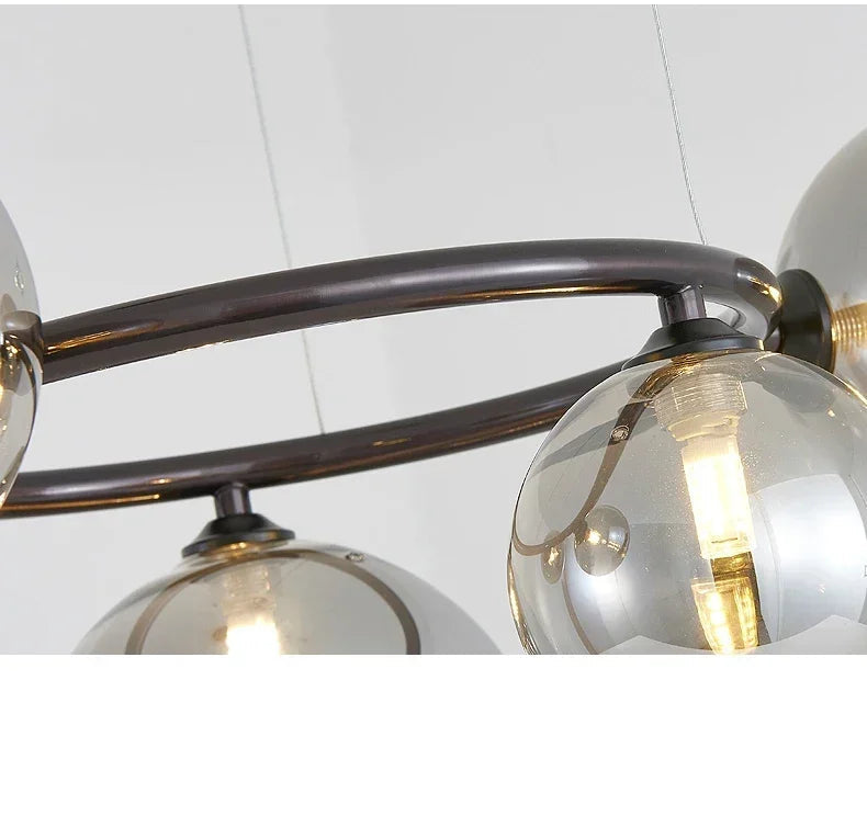 Lustre Magic Beans | Lustre Tendance en Verre Fumé pour Salon, Salle à Manger et Chambre - LUSTRINA