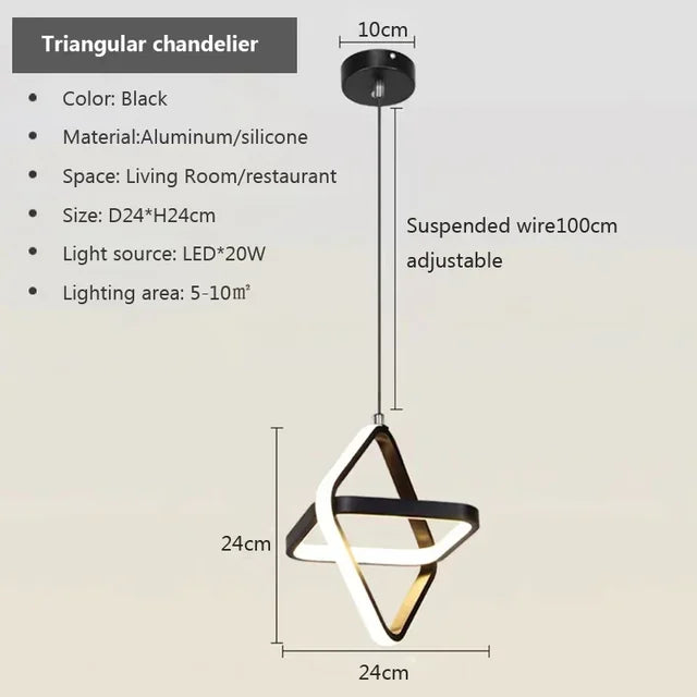 Orbitale LED | Suspension chic Noir ou Blanc - LUSTRINA