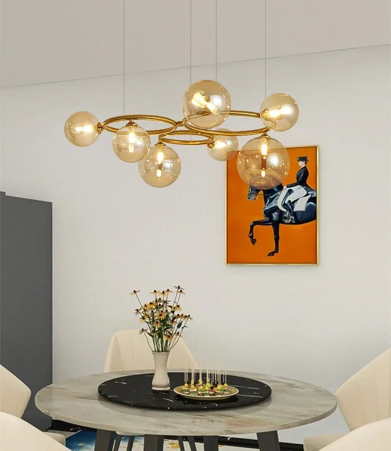 Lustre Magic Beans | Lustre Tendance en Verre Fumé pour Salon, Salle à Manger et Chambre - LUSTRINA