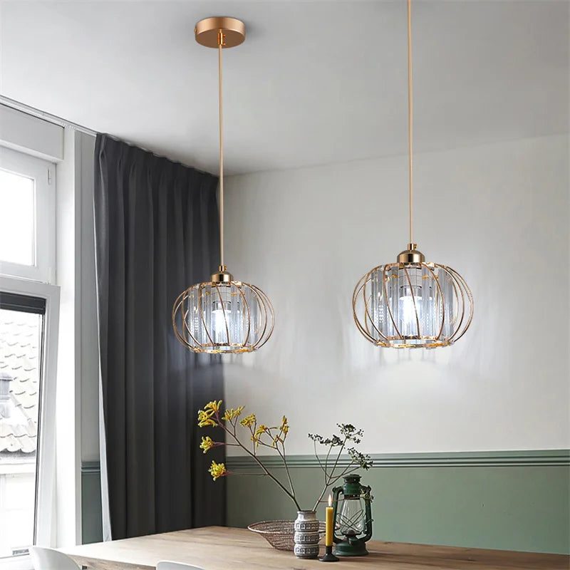 Lustre Cristalys | Suspension en verre, disponible en Pièce Unique ou Ensemble de 2 - LUSTRINA