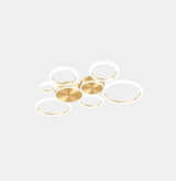 Lustre Anneaux Doré | Lustre LED Aluminium doré Tendance - LUSTRINA