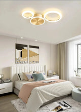 Lustre Anneaux Doré | Lustre LED Aluminium doré Tendance - LUSTRINA