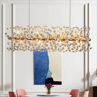 Dandelion Rectangulaire | Lustre doré idéal pour salon ou cuisine moderne - LUSTRINA
