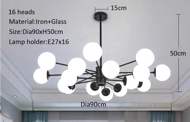 Lustre Douceur | Éclairage Élégant pour Salon et Chambre, Disponible en plusieurs tailles - LUSTRINA