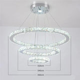 Lustre Célesta Circle | Lustre salon avec Cristaux K9 et acier Inoxydable pour ambiance épurée - LUSTRINA