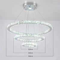 Lustre Célesta Circle | Lustre salon avec Cristaux K9 et acier Inoxydable pour ambiance épurée - LUSTRINA
