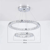 Lustre Célesta Circle | Lustre salon avec Cristaux K9 et acier Inoxydable pour ambiance épurée - LUSTRINA