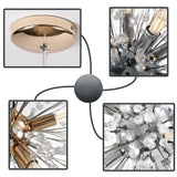Lustre Dandelion | Luminaire suspendu doré ou argenté pour un éclairage de 10 à 15 m² - LUSTRINA