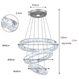 Lustre Célesta Circle | Lustre salon avec Cristaux K9 et acier Inoxydable pour ambiance épurée - LUSTRINA