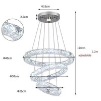 Lustre Célesta Circle | Lustre salon avec Cristaux K9 et acier Inoxydable pour ambiance épurée - LUSTRINA