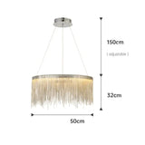 Lustre Aura Luxueuse | Chaînes dorées et abat-jours colorés pour une Ambiance Unique - LUSTRINA