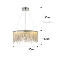 Lustre Aura Luxueuse | Chaînes dorées et abat-jours colorés pour une Ambiance Unique - LUSTRINA