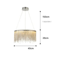Lustre Aura Luxueuse | Chaînes dorées et abat-jours colorés pour une Ambiance Unique - LUSTRINA