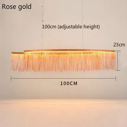 Lustre Aura Luxueuse | Chaînes dorées et abat-jours colorés pour une Ambiance Unique - LUSTRINA
