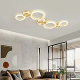 Lustre Anneaux Doré | Lustre LED Aluminium doré Tendance - LUSTRINA