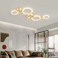 Lustre Anneaux Doré | Lustre LED Aluminium doré Tendance - LUSTRINA