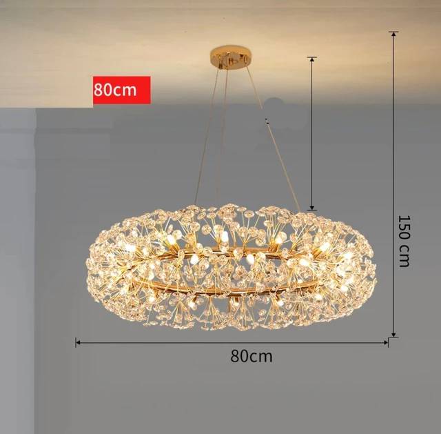 Lustre Européen Dandelion | Lustre Doré Premium pour Salon, Disponible en Deux Modèles - LUSTRINA