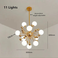 Lustre Cuisine Moderne Sputnik | Lustre doré Led premium sophistiquée - LUSTRINA