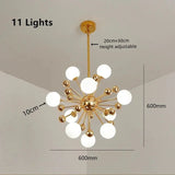 Lustre Cuisine Moderne Sputnik | Lustre doré Led premium sophistiquée - LUSTRINA