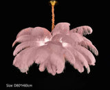 Plumes d’Autruche | Lustre Style Nordique en Plumes pour Salon et Chambre - LUSTRINA