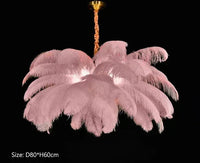 Plumes d’Autruche | Lustre Style Nordique en Plumes pour Salon et Chambre - LUSTRINA